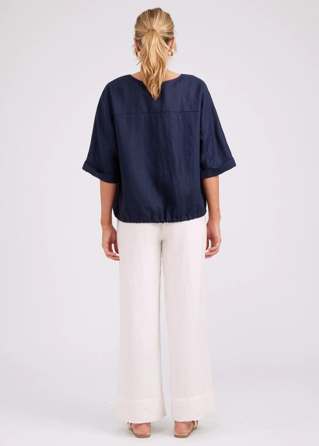 Eb & Ive Button Top Navy