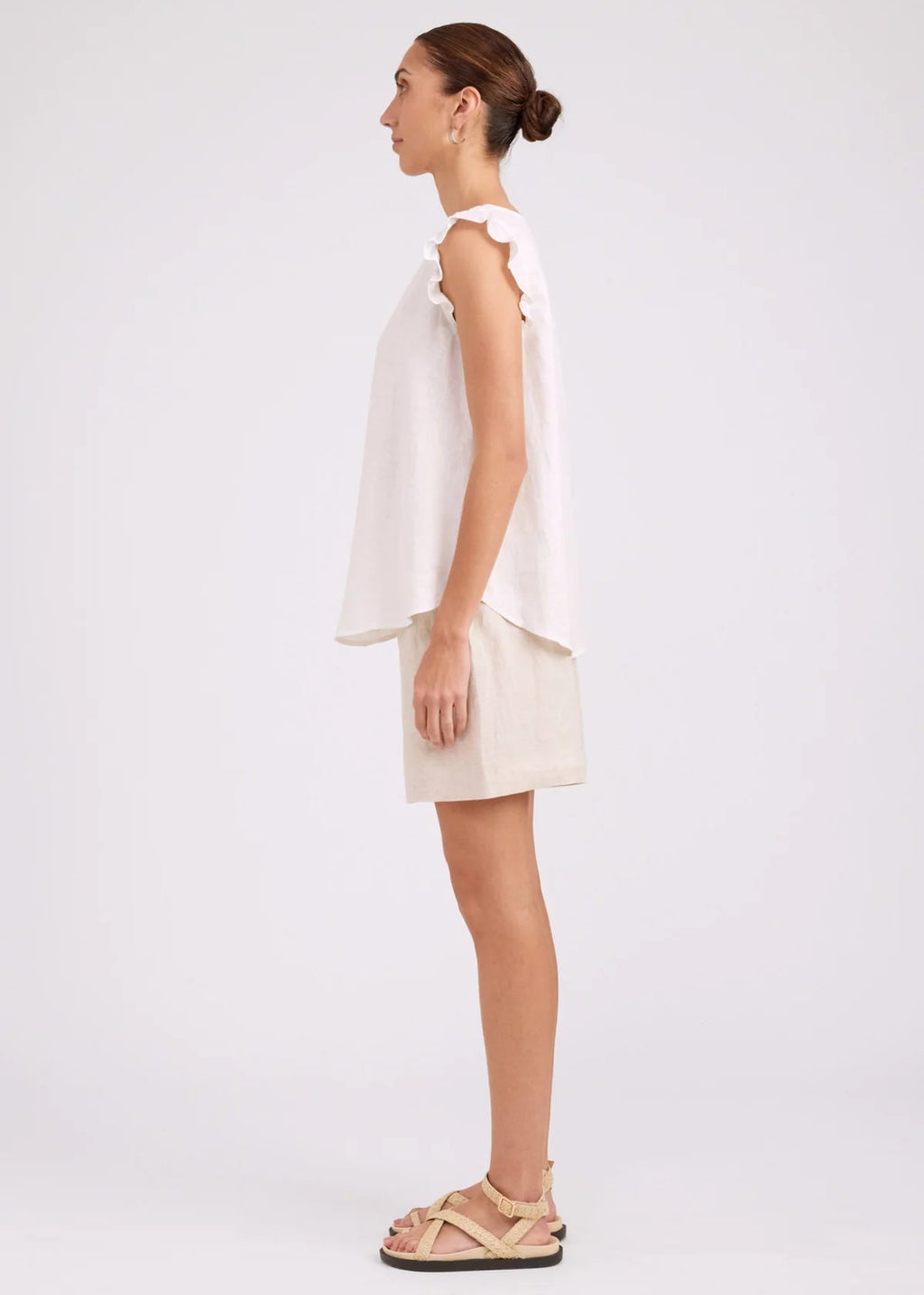 Eb & Ive Studio Frill Tank White