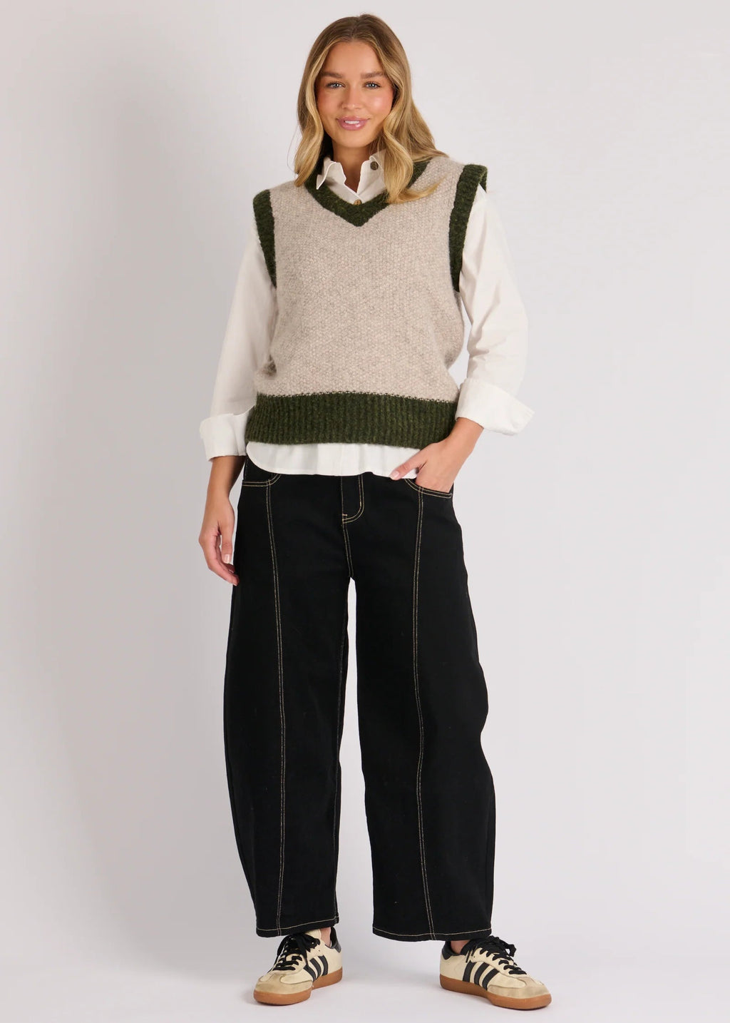 OTW V Neck Vest Oatmeal