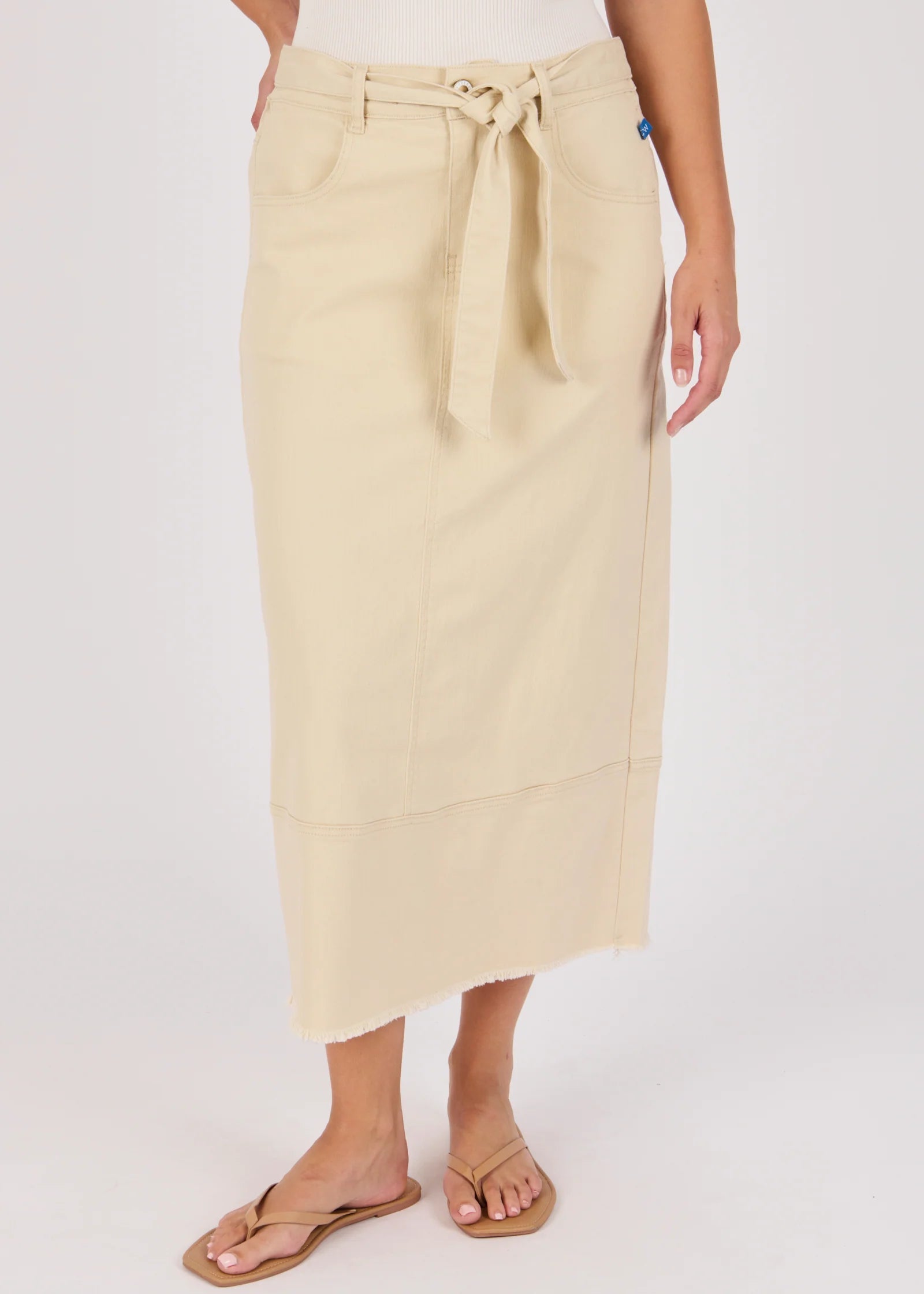 OTW Hem Panel Midi Skirt Ecru