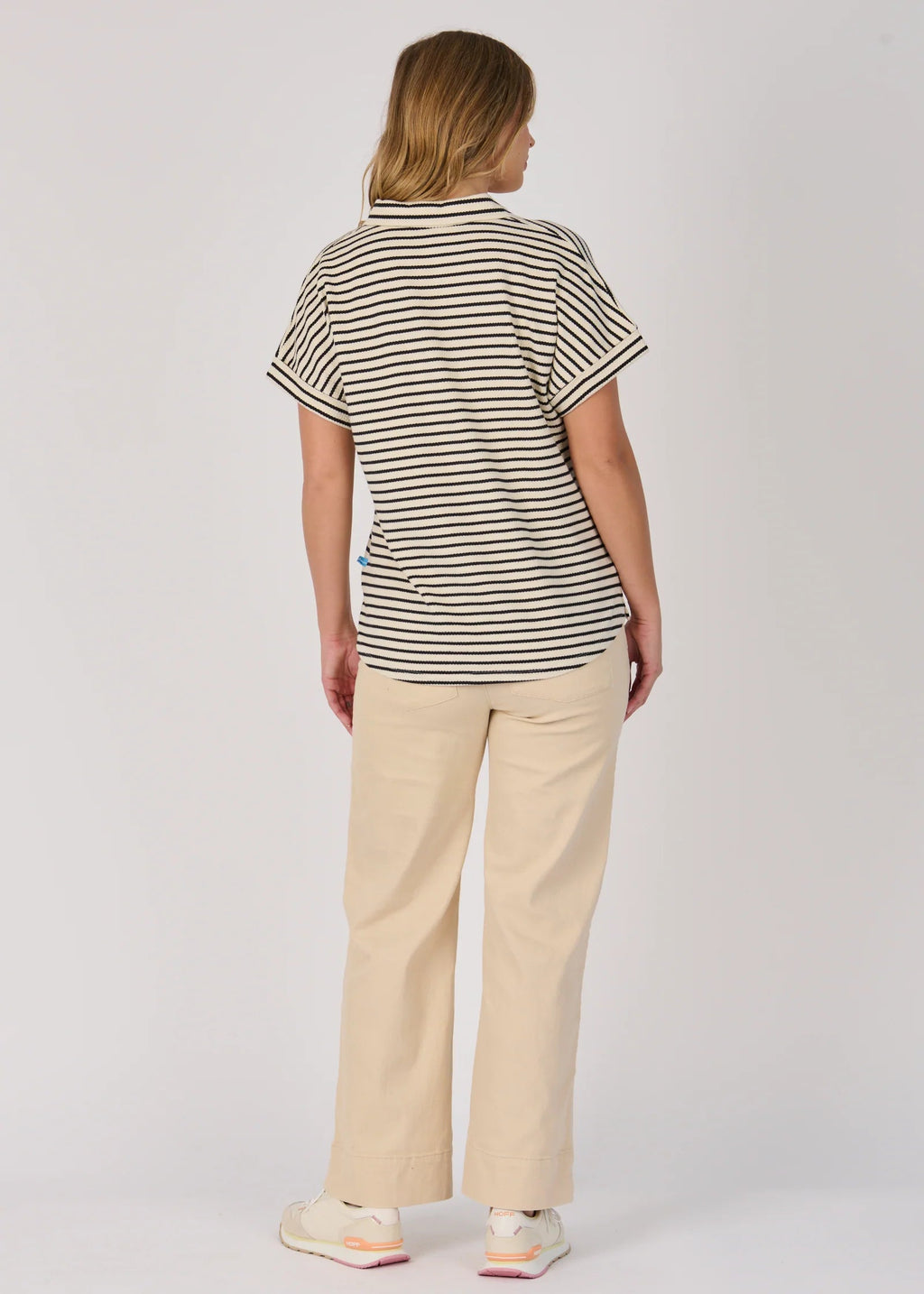 OTW Collared Relaxed Tee Black Stripe
