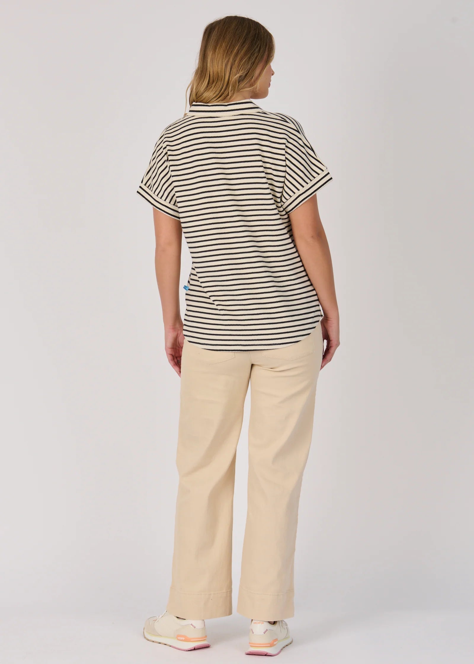 OTW Collared Relaxed Tee Black Stripe