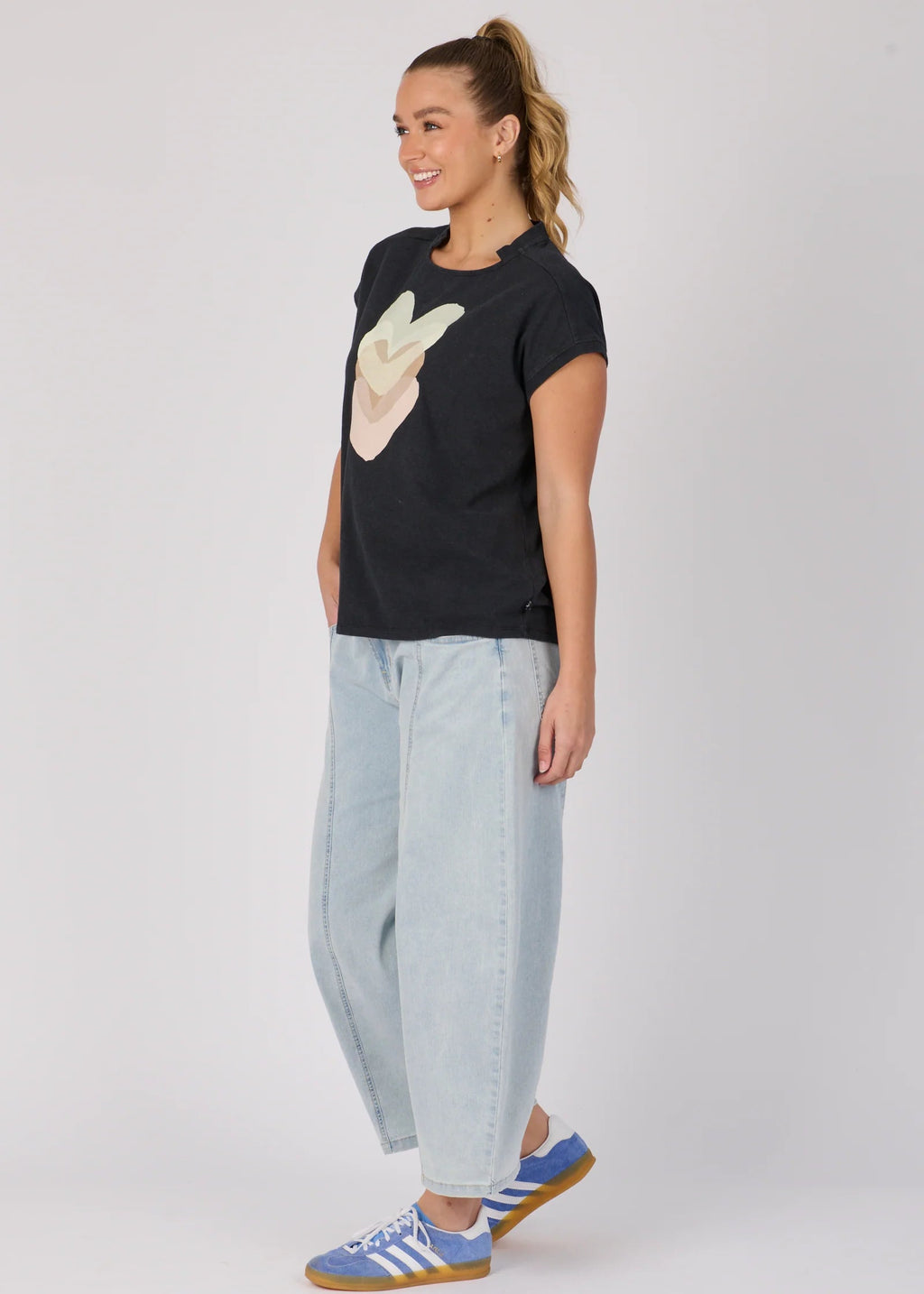 OTW Falling Hearts Shell Tee Black