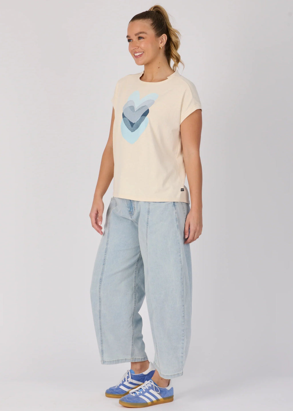 OTW Falling Hearts Shell Tee Ecru