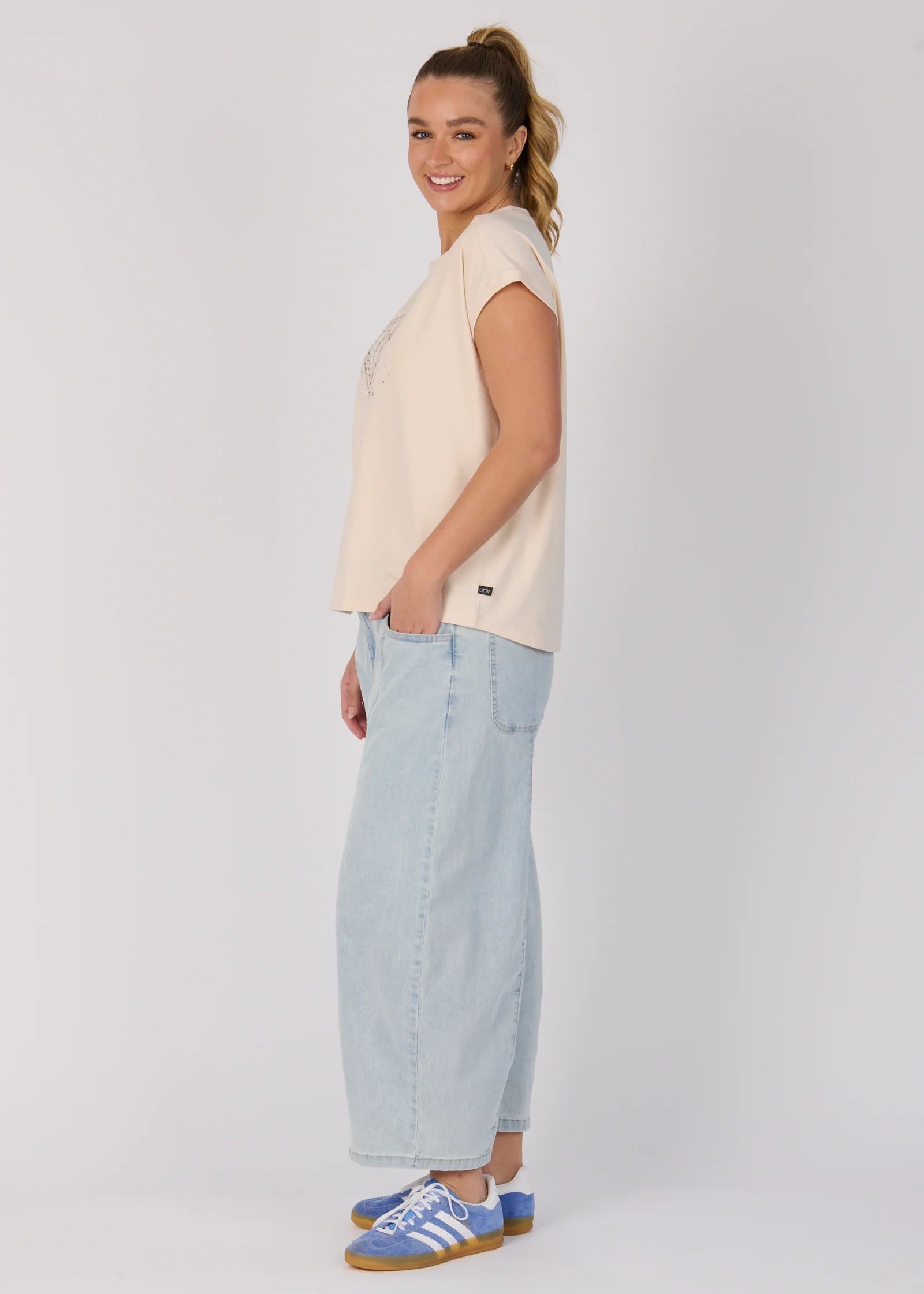 OTW Sketch Heart Shell Tee Blush