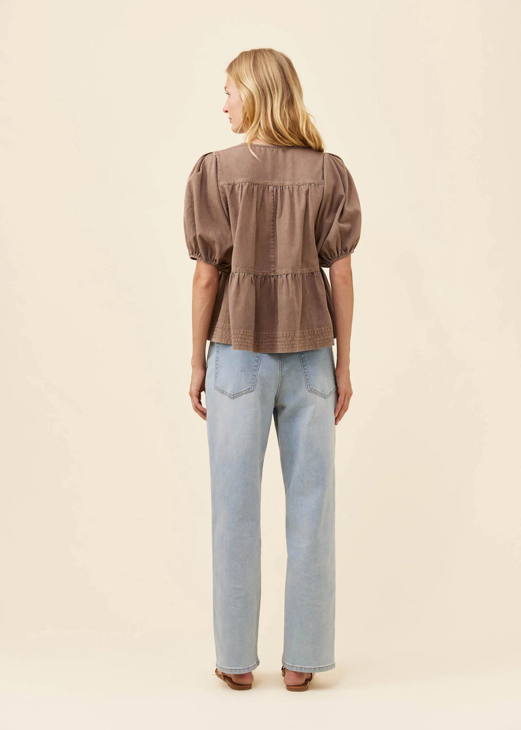 IOM Preston Tie Top Taupe