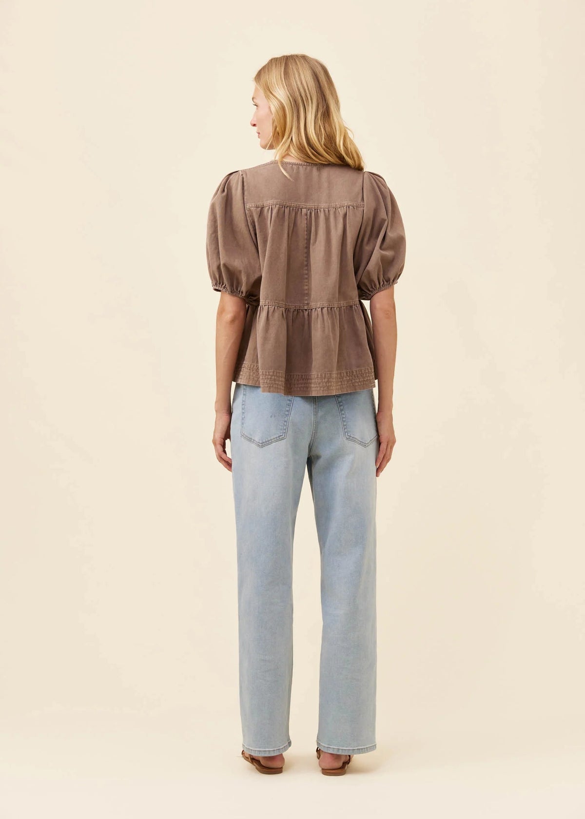 IOM Preston Tie Top Taupe