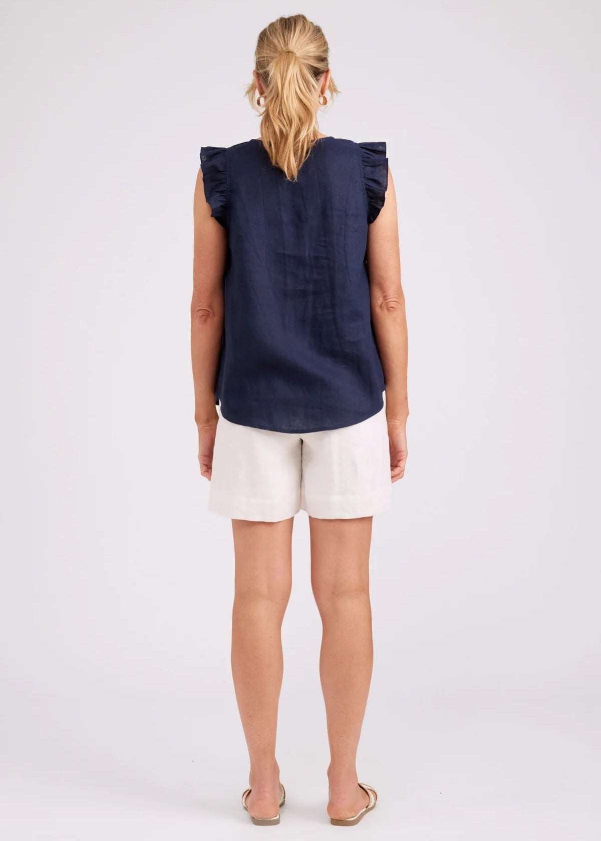 Eb & Ive Studio Frill Tank Navy