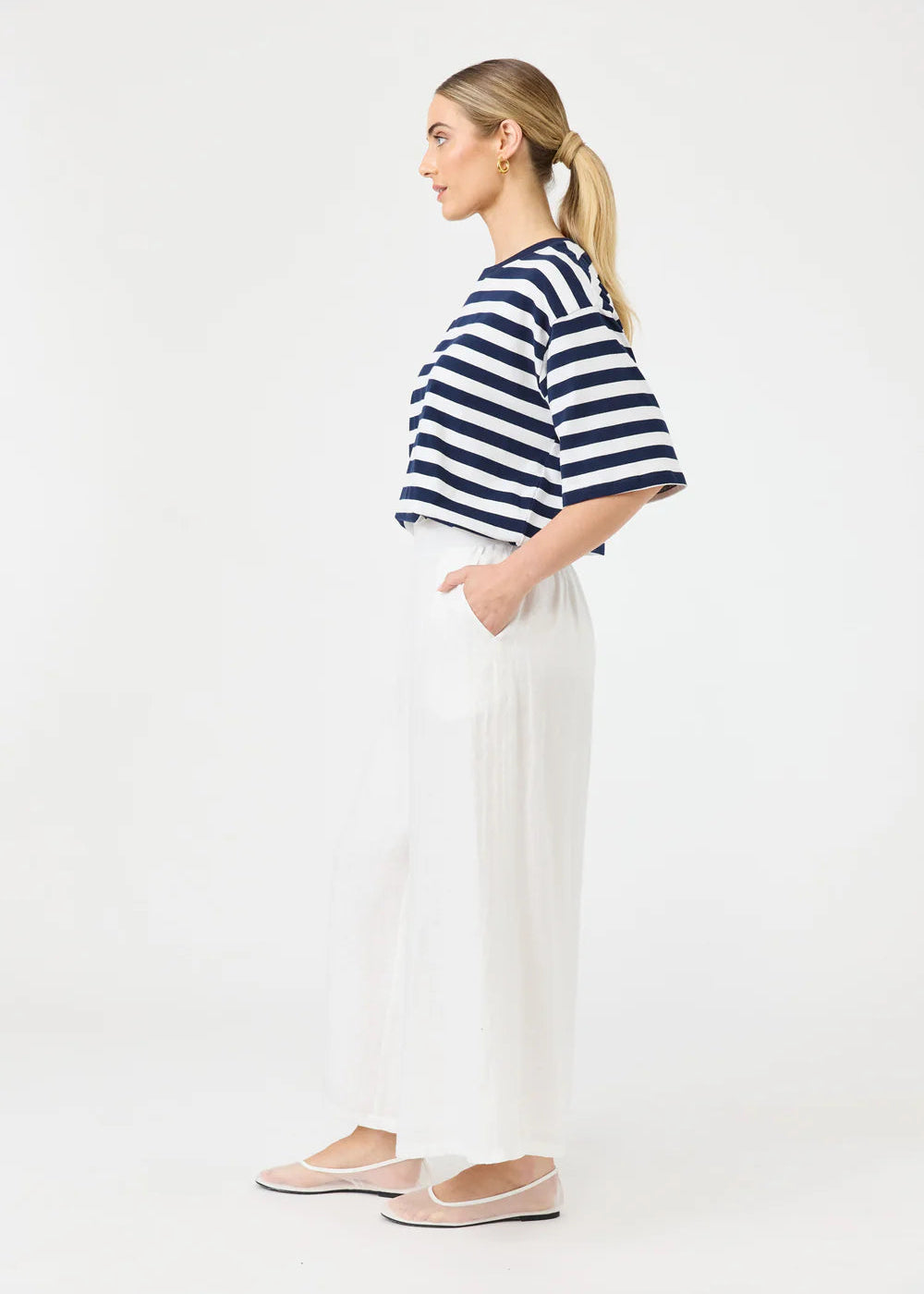 Eb & Ive Studio Crop Pant Salt