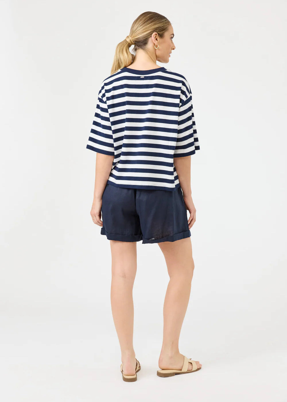 Eb & Ive Studio Stripe Tshirt Indigo