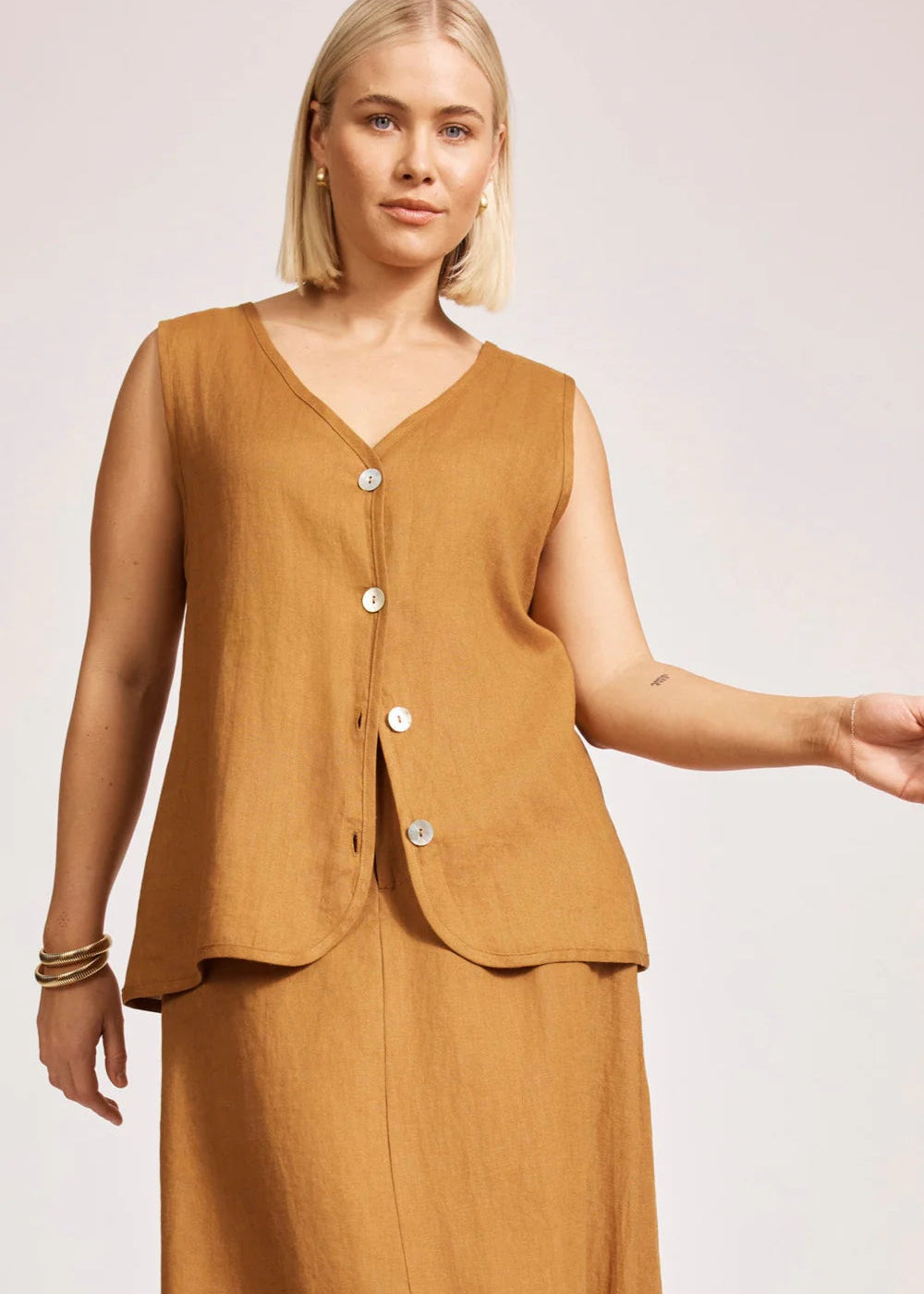 Eb & Ive Miramar Vest Caramel