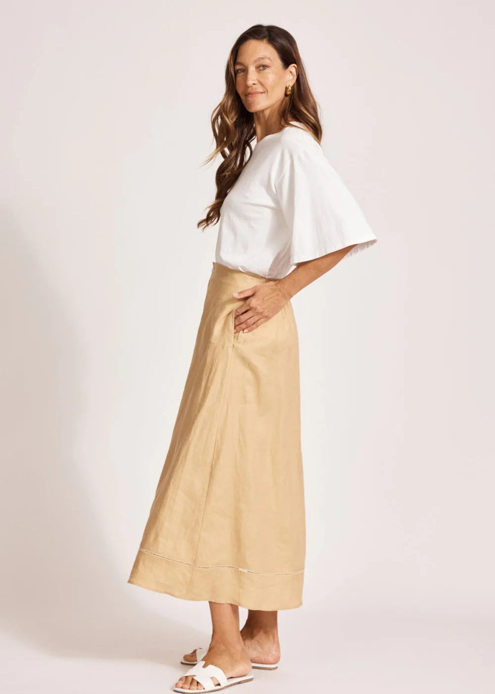 Eb & Ive Miramar Maxi Skirt Camel