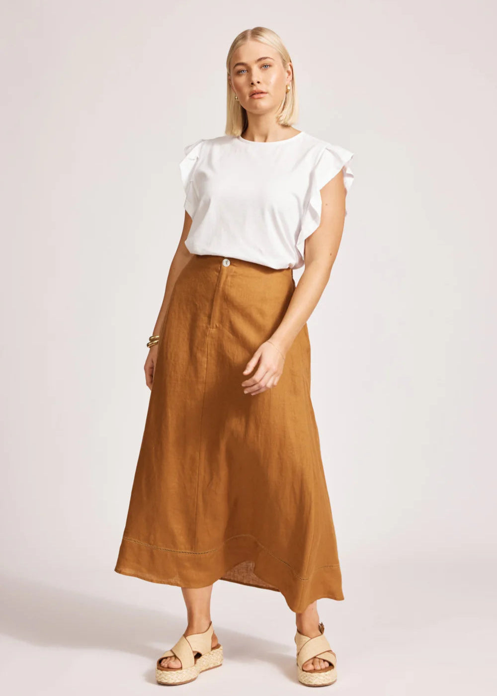 Eb & Ive Miramar Maxi Skirt Caramel