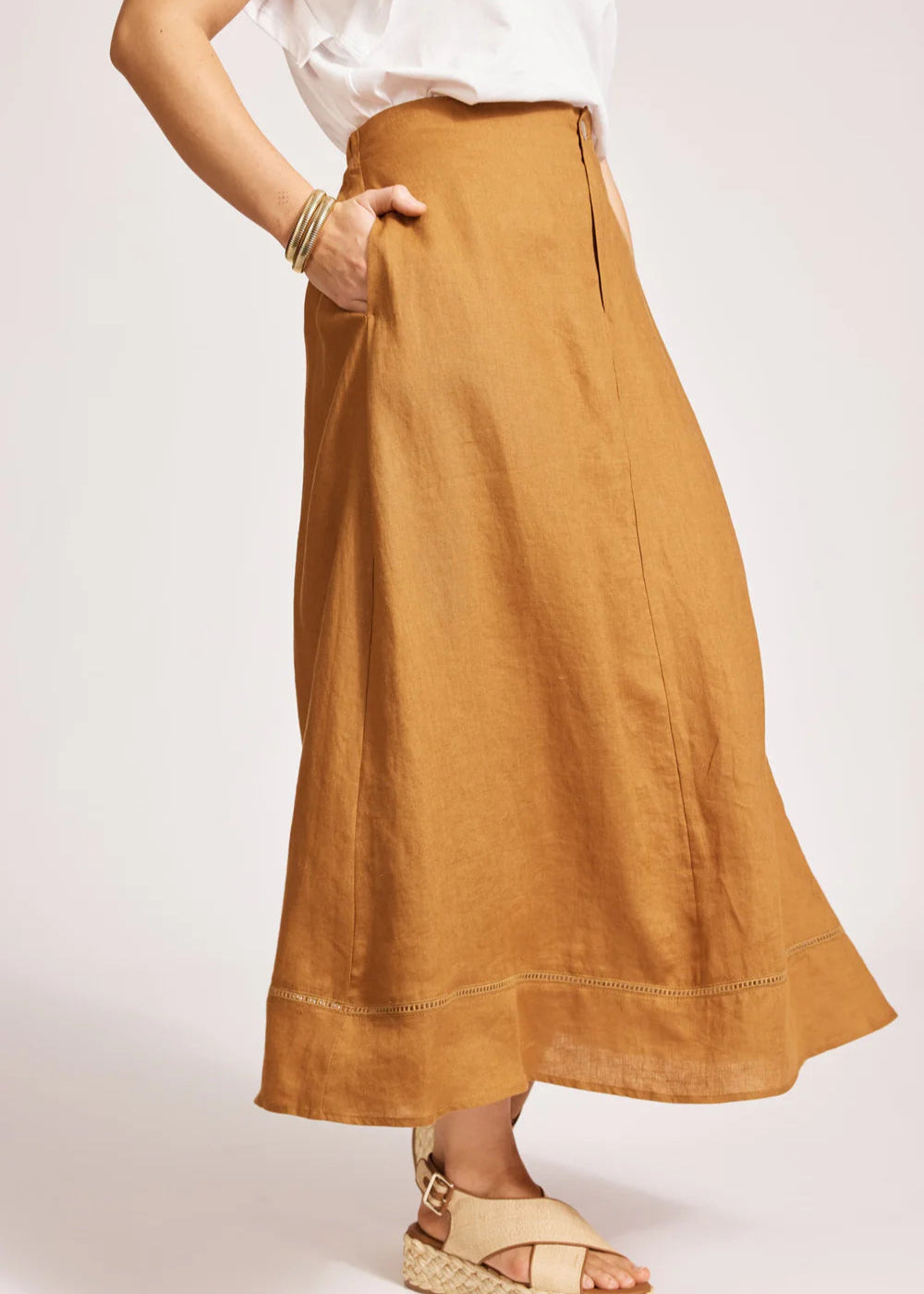 Eb & Ive Miramar Maxi Skirt Caramel