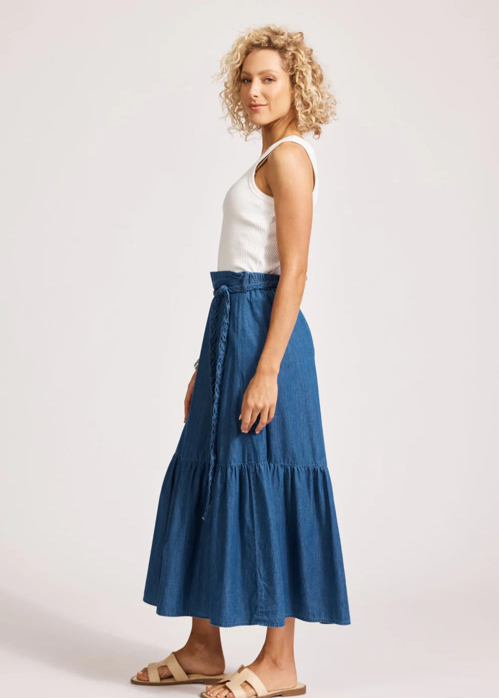 Eb & Ive Melania Denim Skirt Indigo
