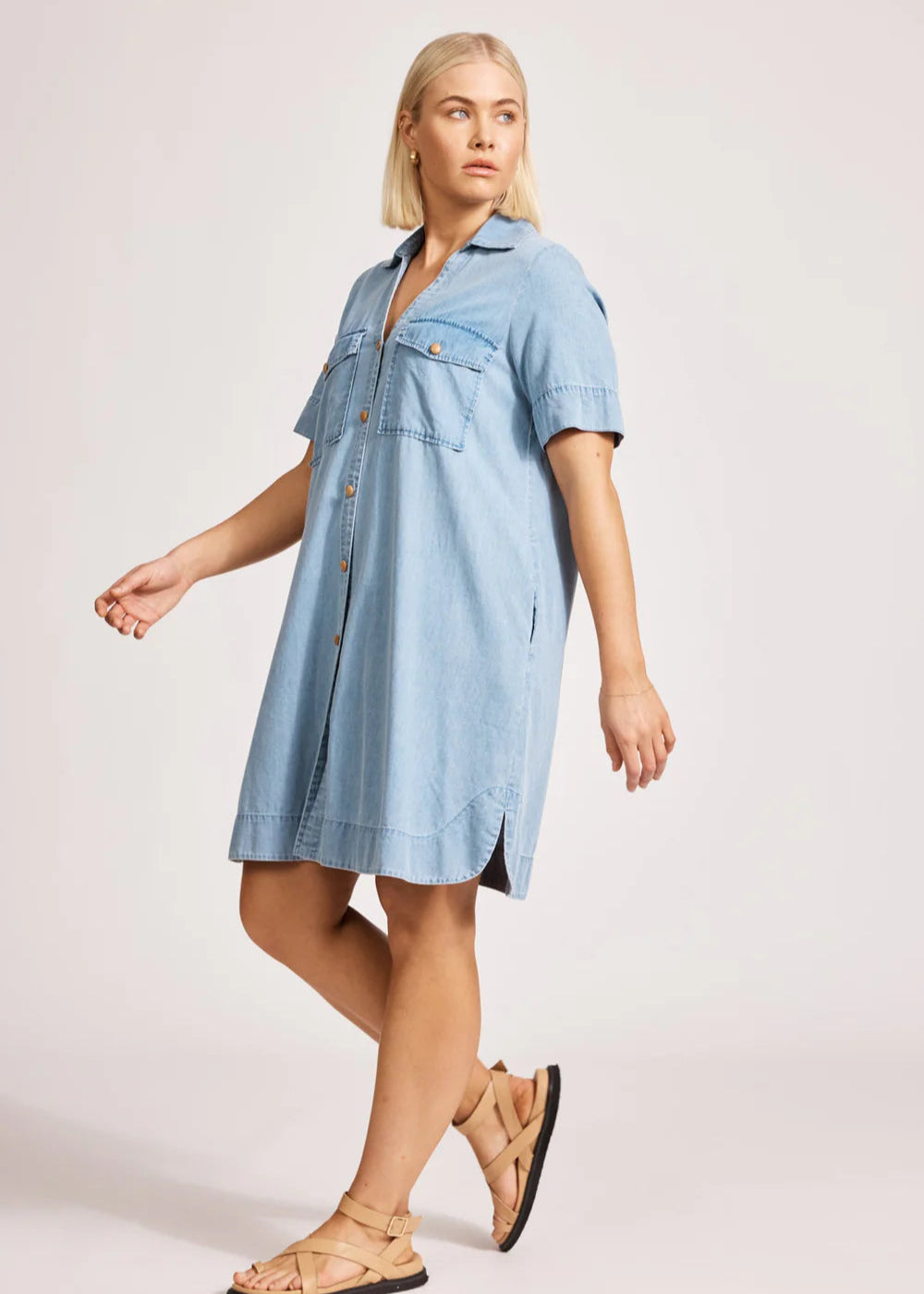 Eb & Ive Melania Denim Shirt Dress