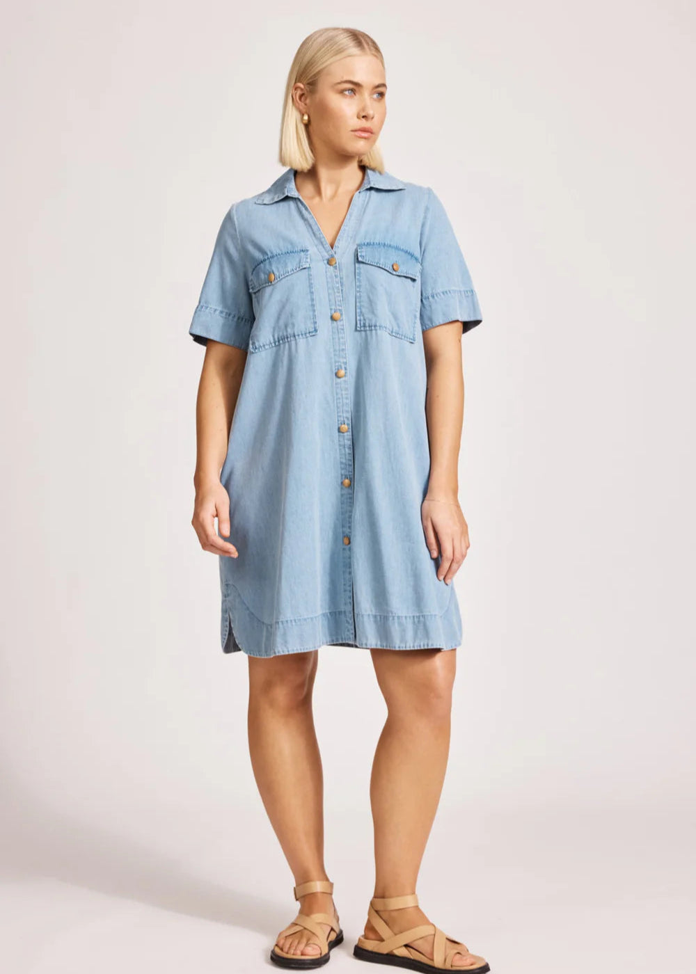 Eb & Ive Melania Denim Shirt Dress