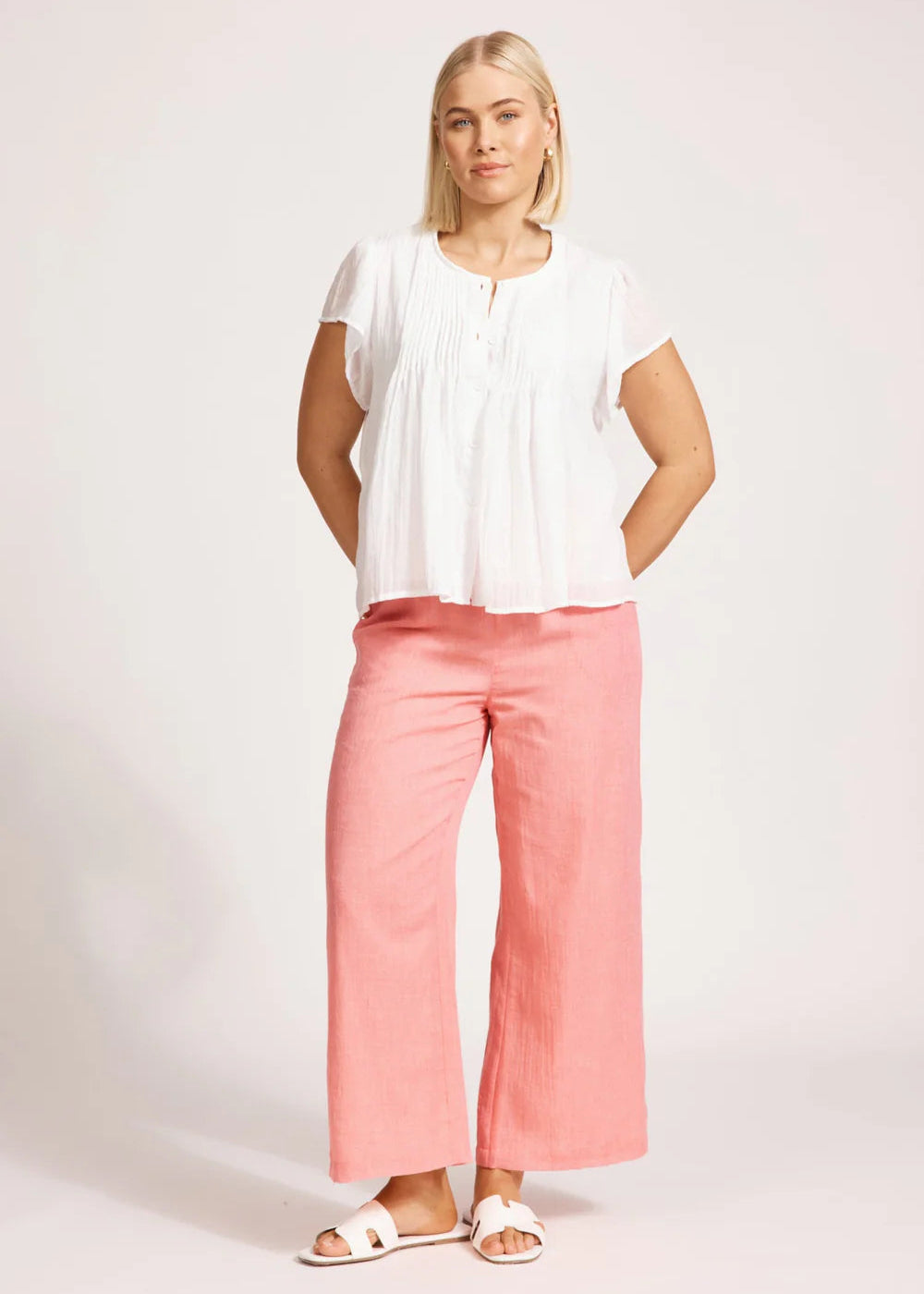 Eb & Ive Orsula Button Top White
