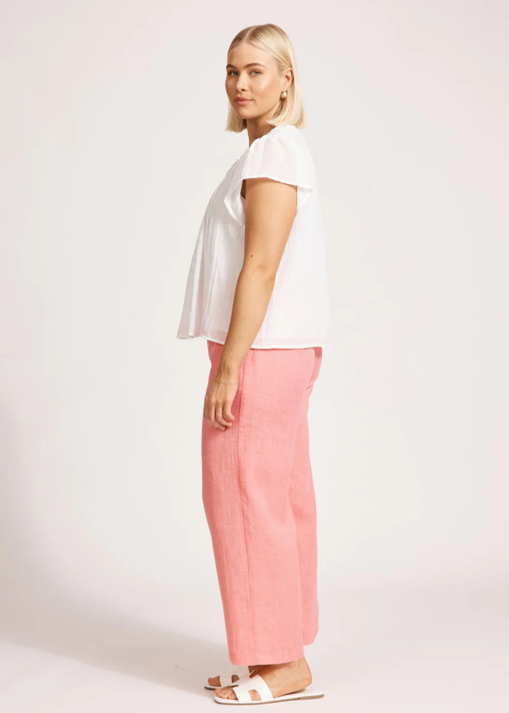 Eb & Ive Orsula Button Top White