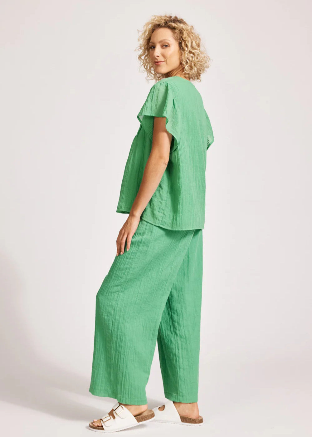 Eb & Ive Orsula Button Top Jade