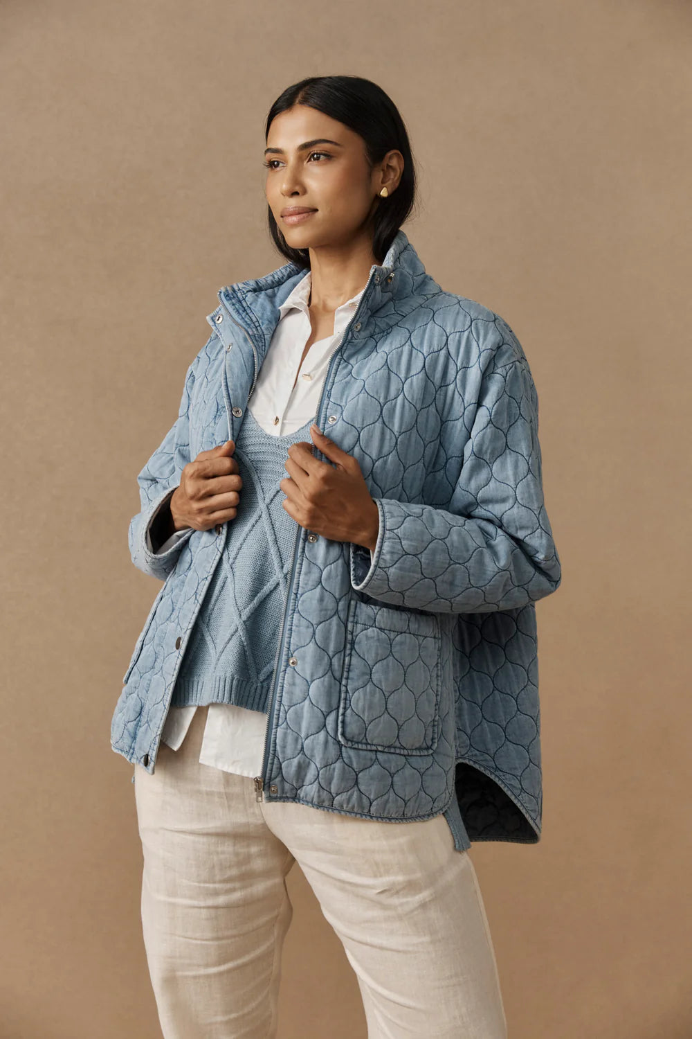 Eb & Ive Sansi Quilted Jacket Denim