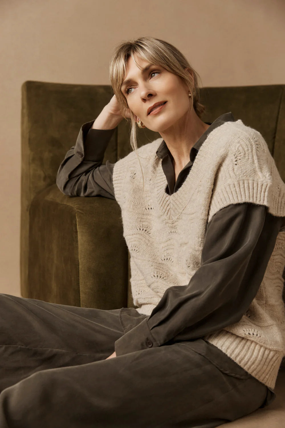 Eb & Ive Orin Knit Vest Dune