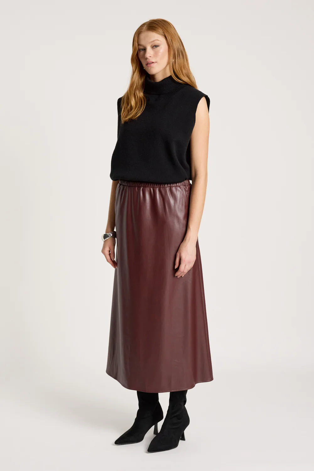 Eb & Ive Amina Skirt Mahogany