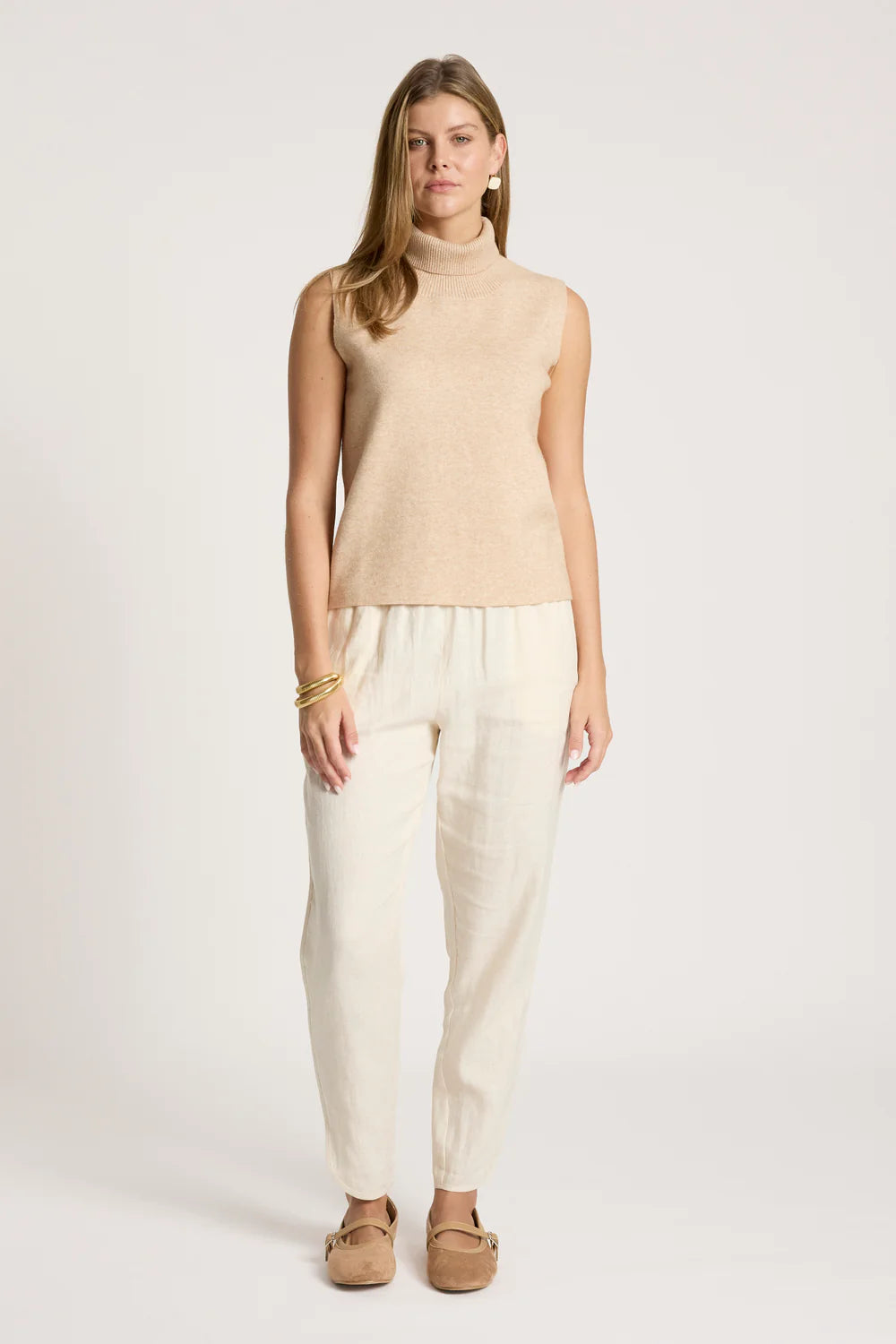 Eb & Ive Zala Knit Vest Bisque