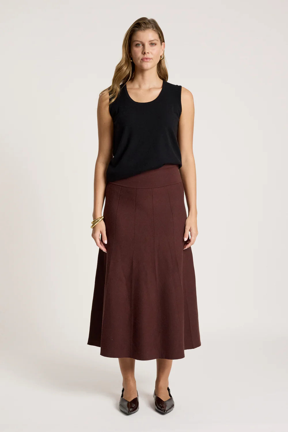 Eb & Ive Zala Knit Skirt Mahogany