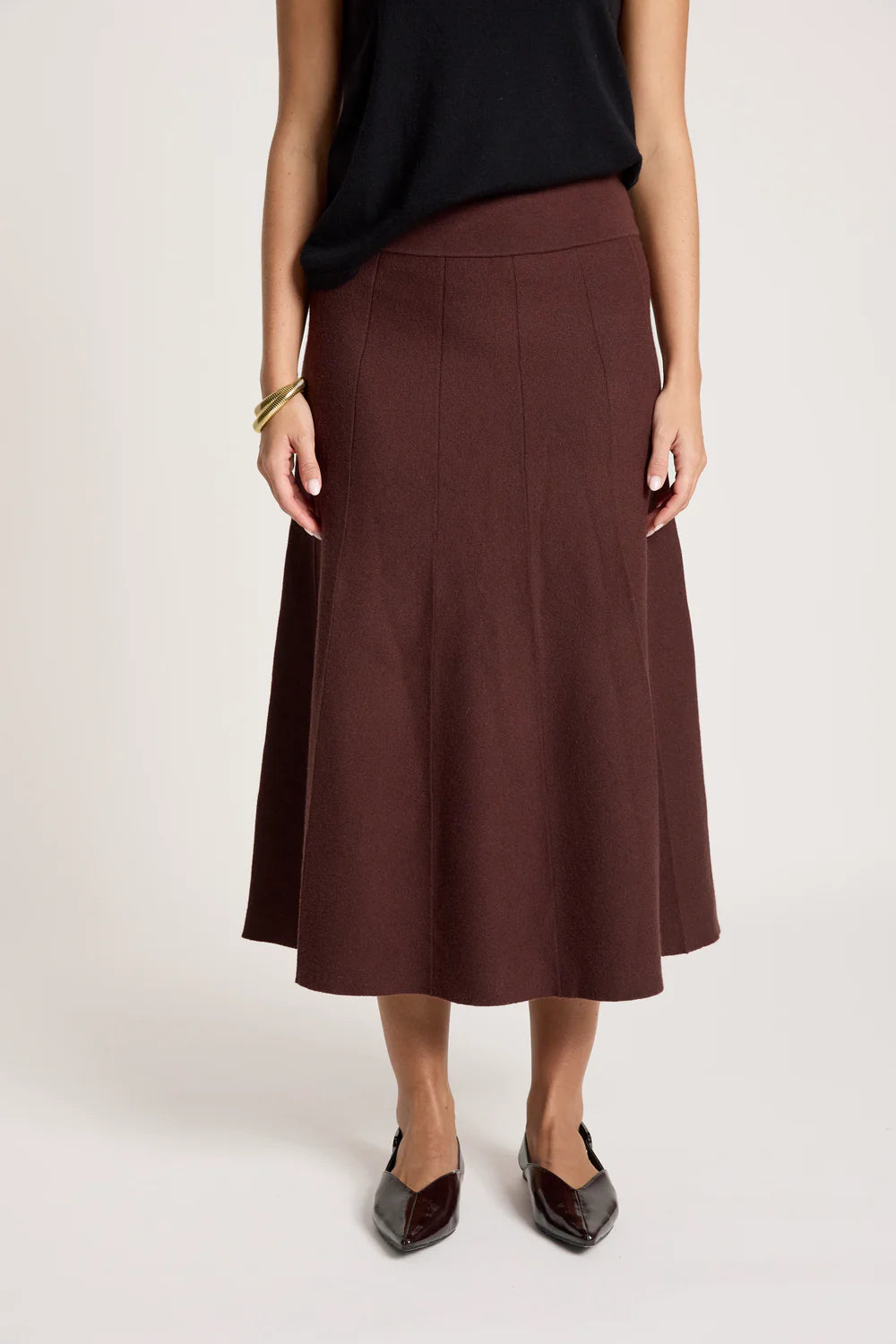 Eb & Ive Zala Knit Skirt Mahogany