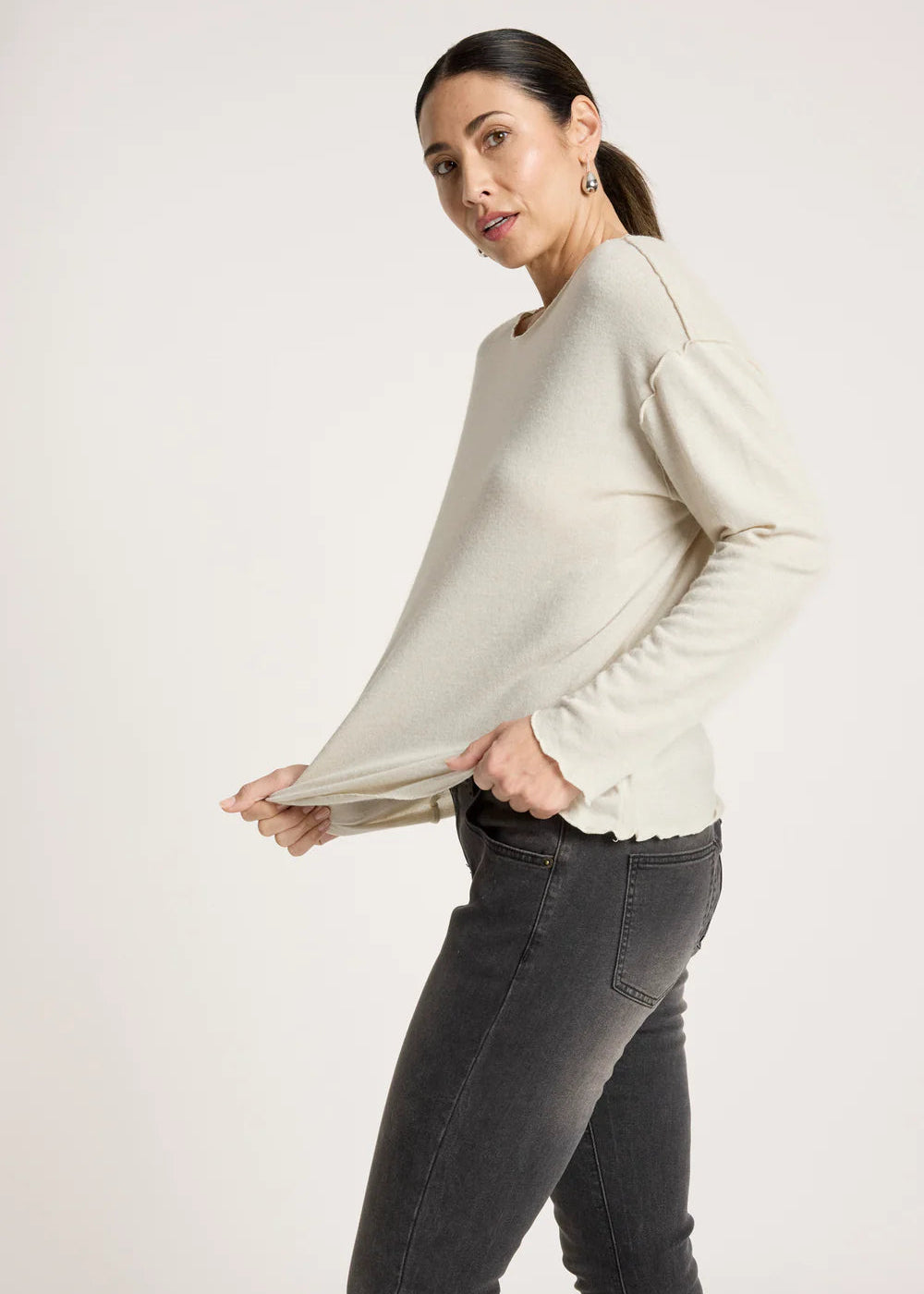 Eb & Ive Aria Long Sleeve Top Dune