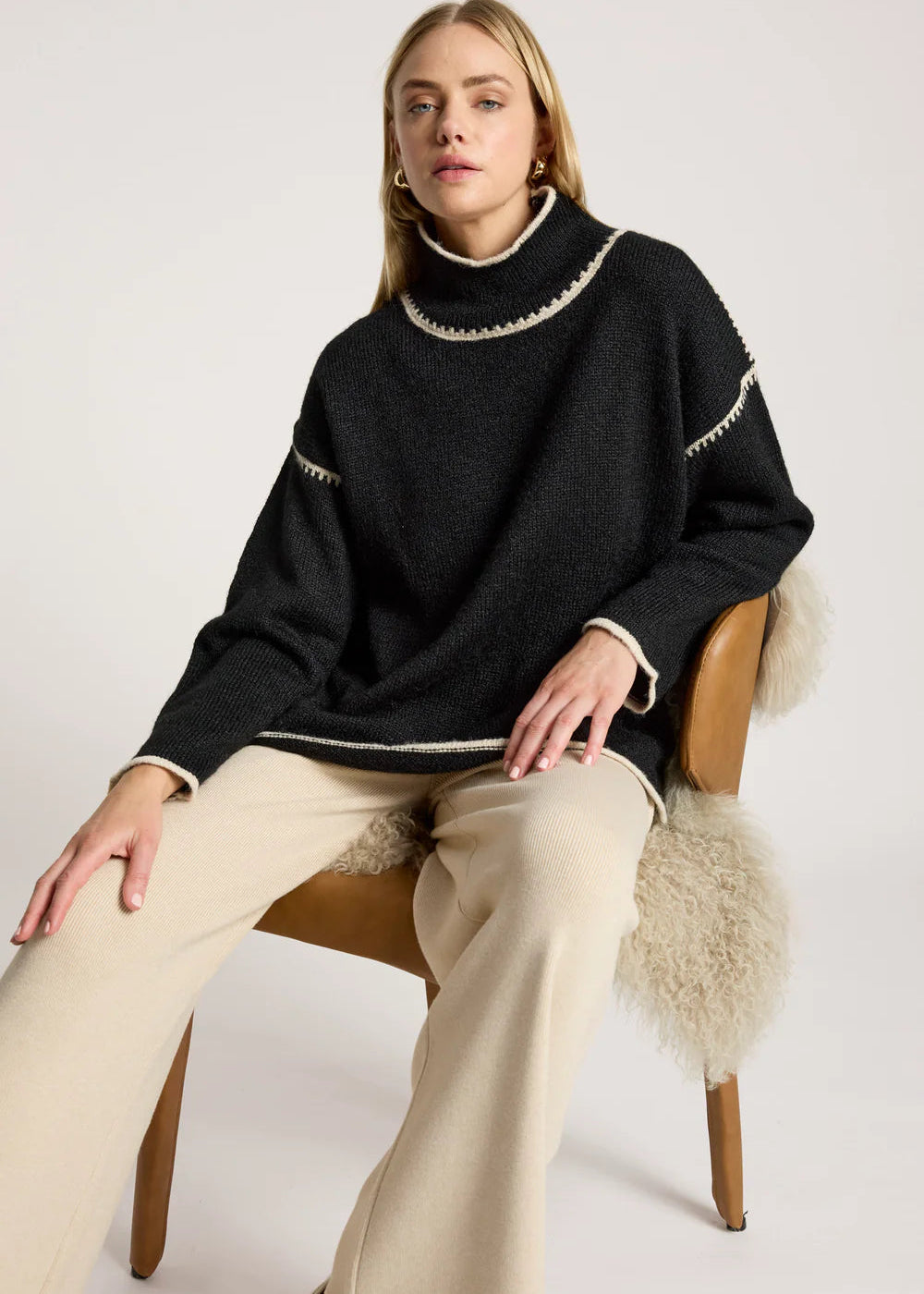 Eb & Ive Orin Jumper Black/Dune