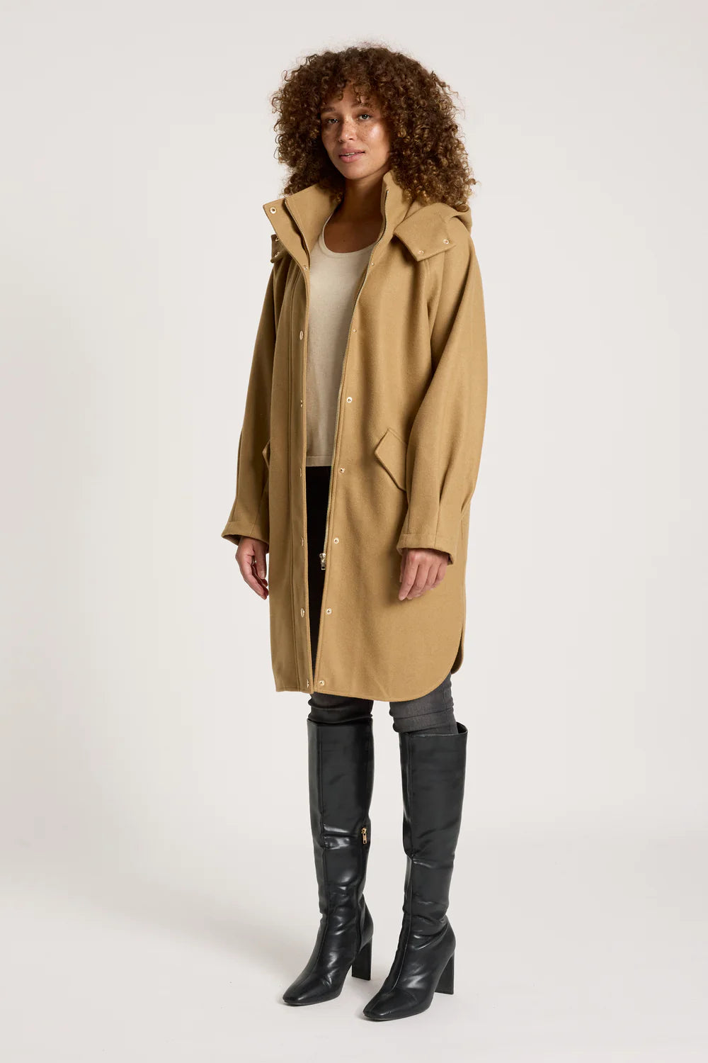 Eb & Ive Sable Hood Jacket Mocha
