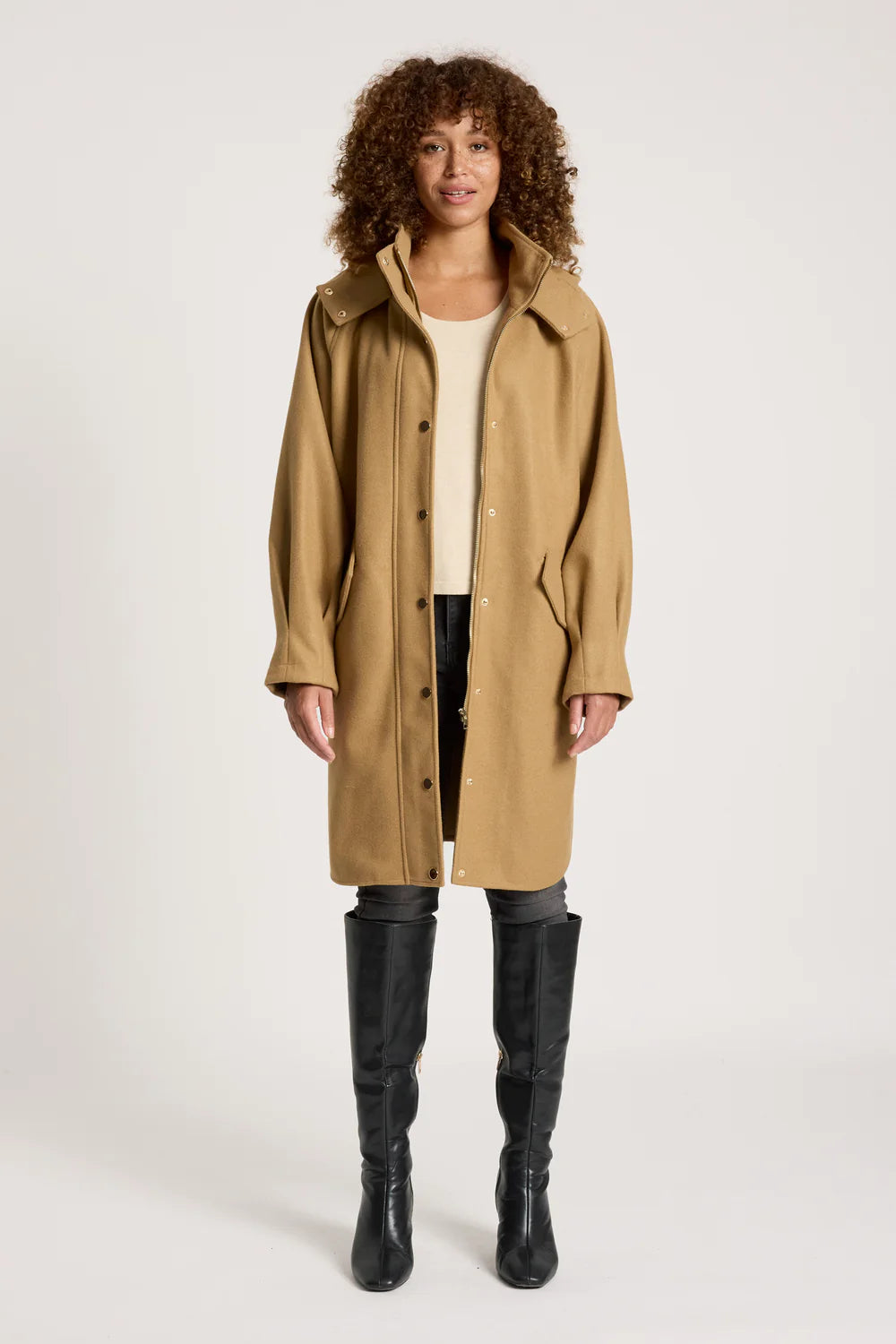 Eb & Ive Sable Hood Jacket Mocha
