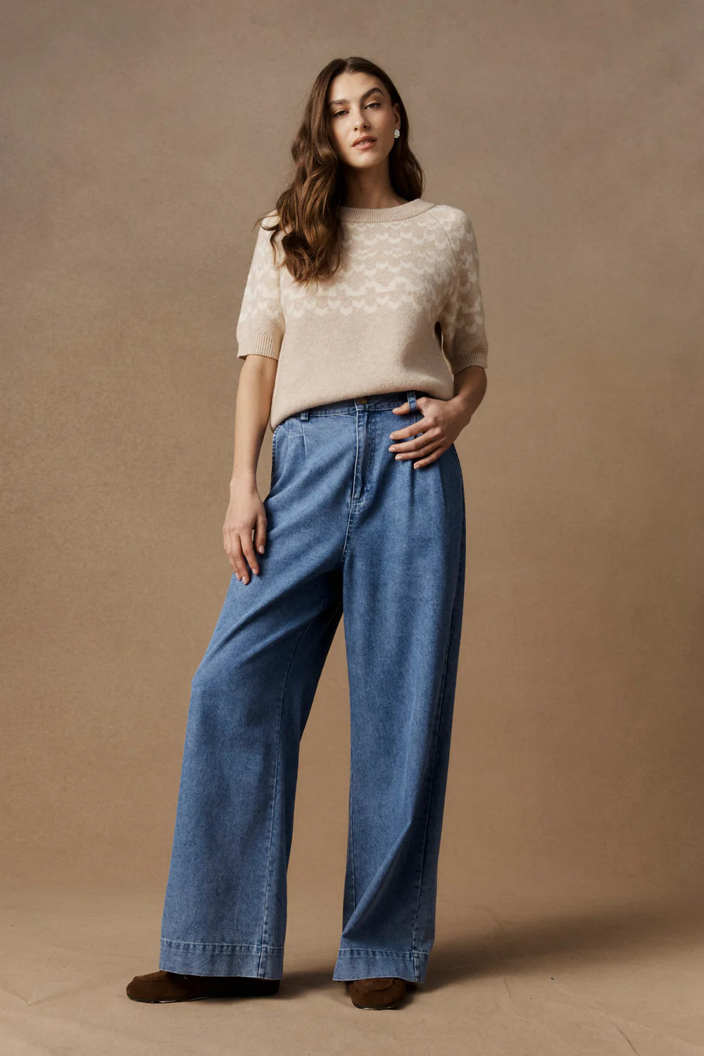 Eb & Ive Maasai Knit Top Dune