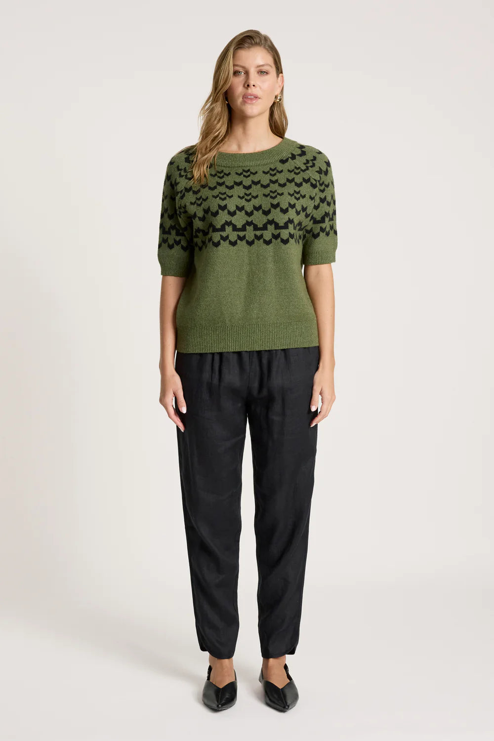 Eb & Ive Maasai Knit Top Pampas/Black