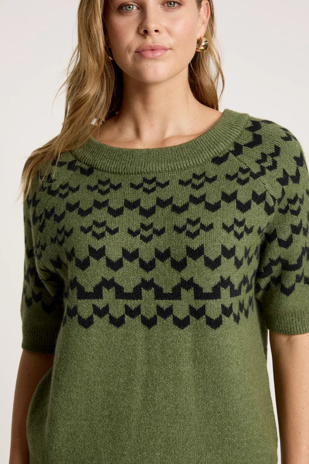 Eb & Ive Maasai Knit Top Pampas/Black