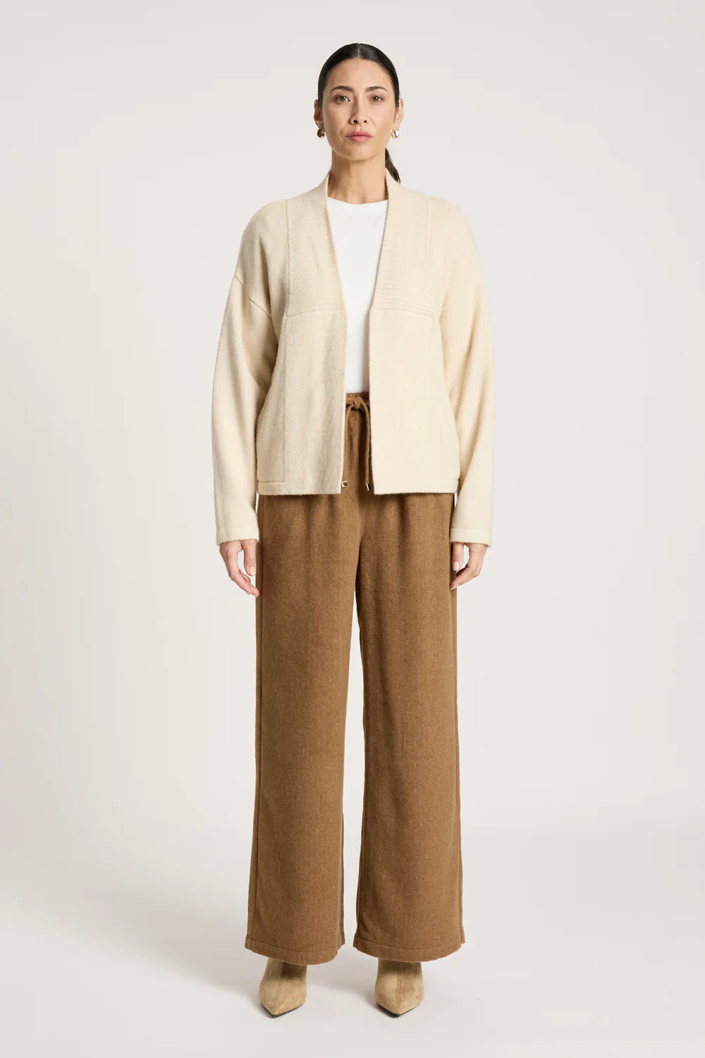Eb & Ive Samira Crop Cardigan Bisque