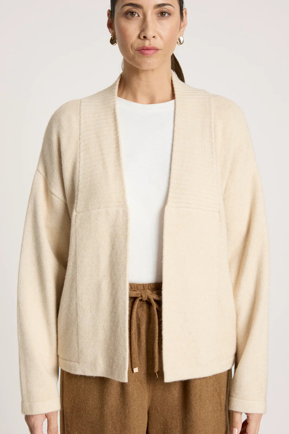 Eb & Ive Samira Crop Cardigan Bisque