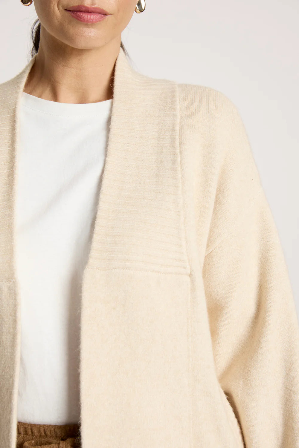 Eb & Ive Samira Crop Cardigan Bisque