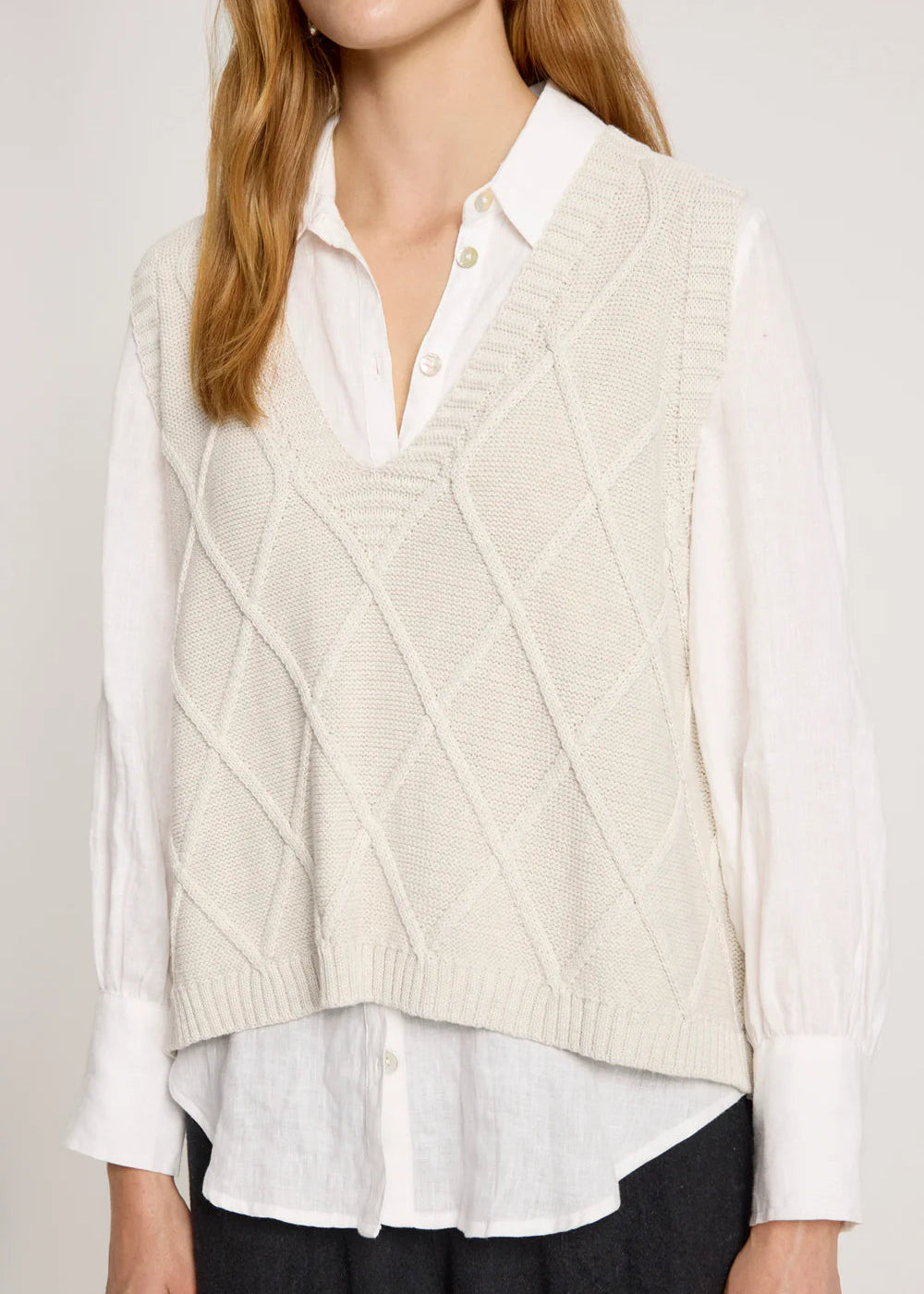 Eb & Ive Liora Knit Vest Bisque