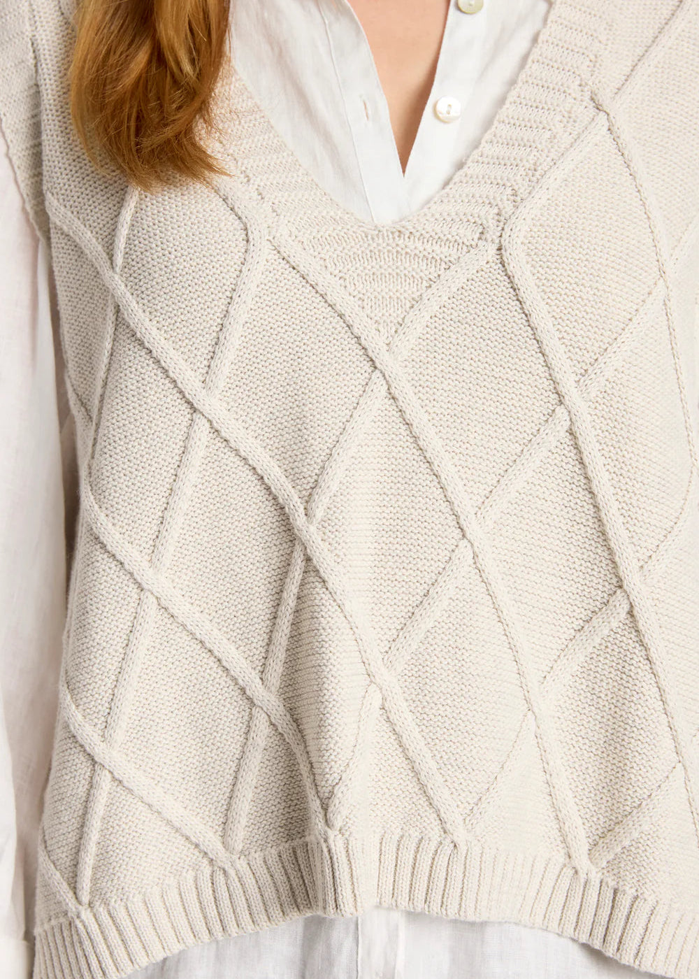 Eb & Ive Liora Knit Vest Bisque