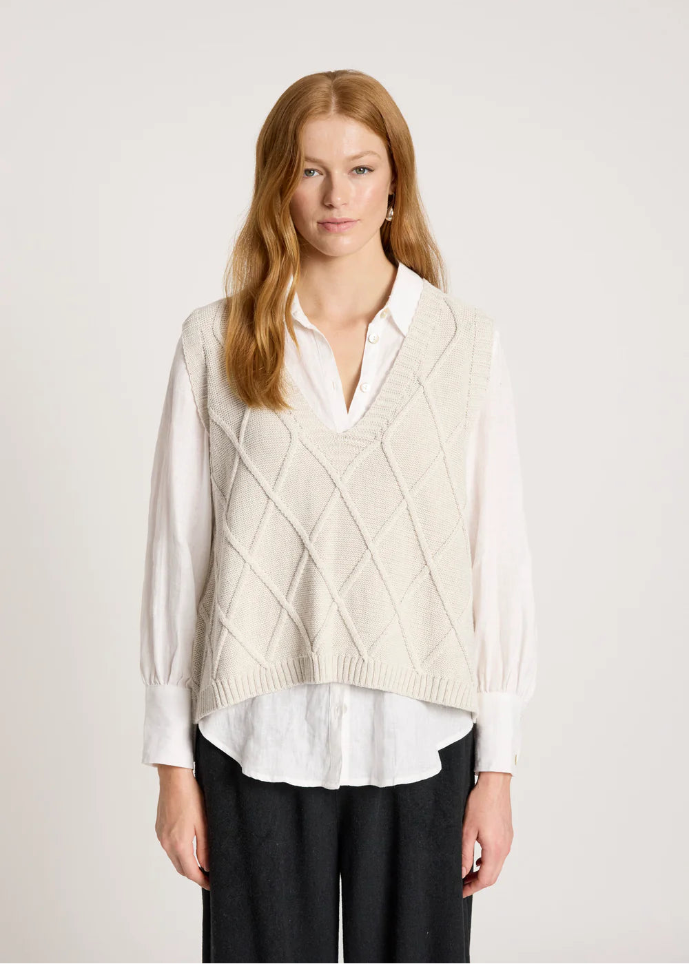 Eb & Ive Liora Knit Vest Bisque