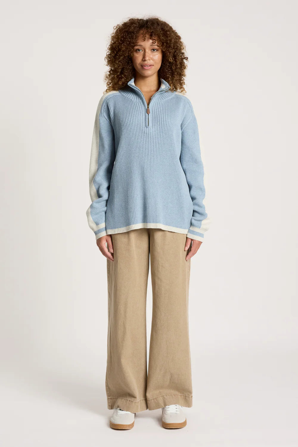 Eb & Ive Liora Zip Jumper Bisque