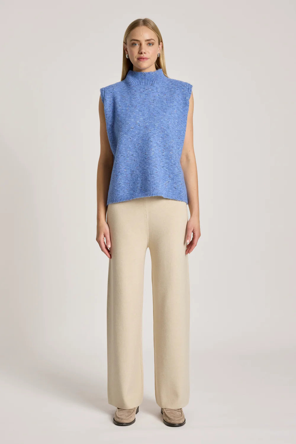 Eb & Ive Zarda Knit Vest Lake