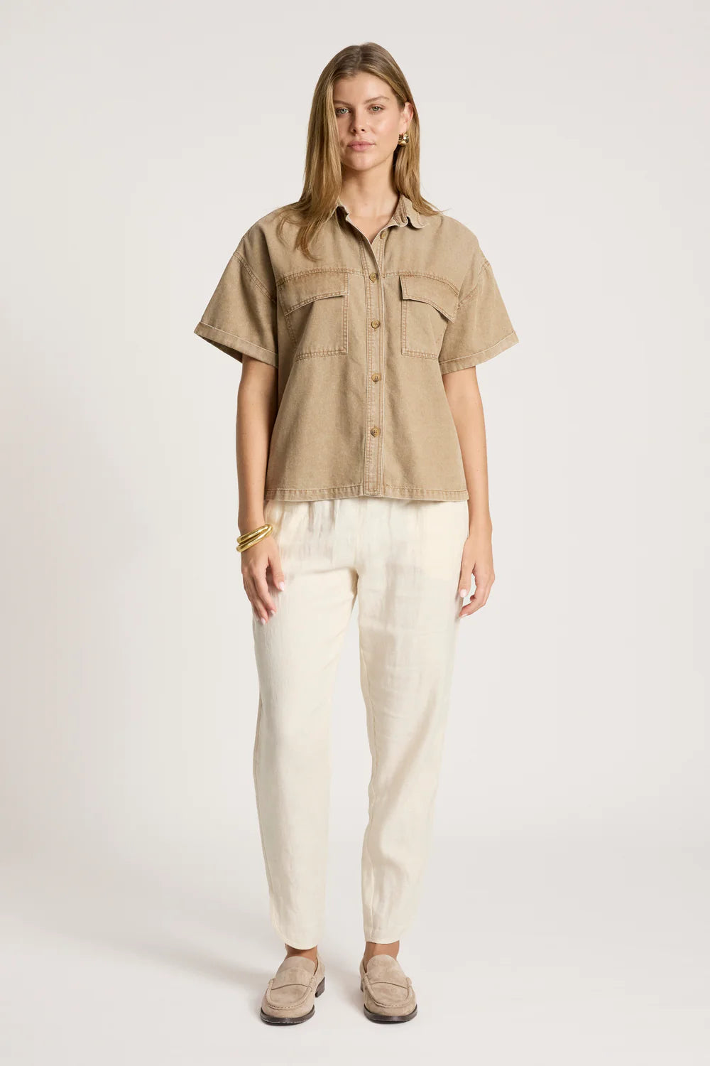 Eb & Ive Bodhi Denim Shirt Fawn
