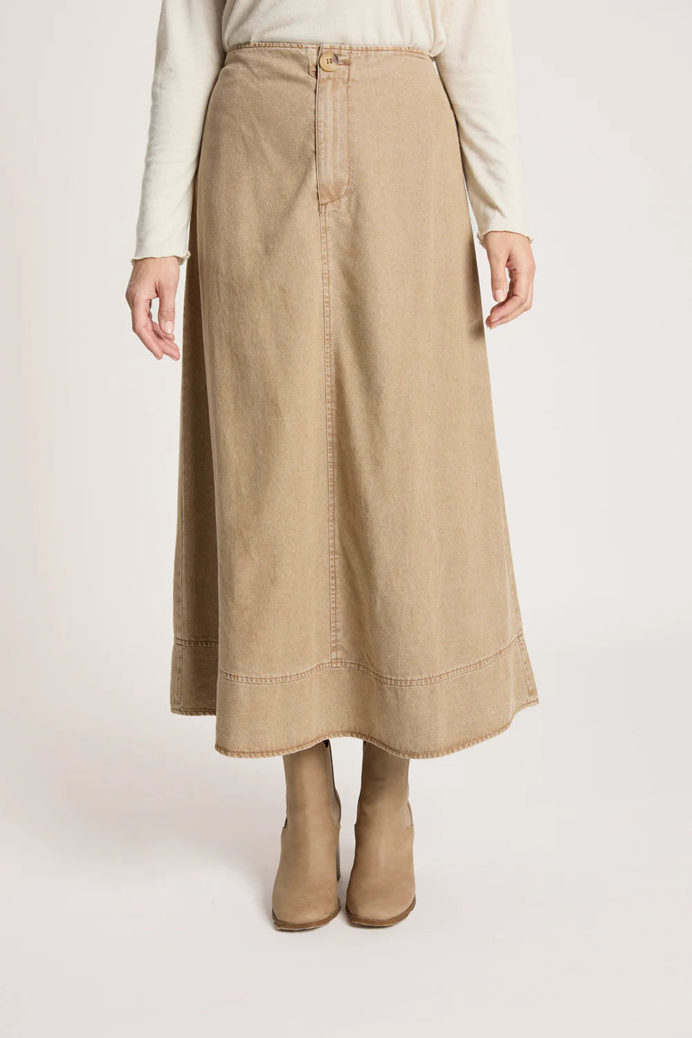Eb & Ive Bodhi Denim Skirt Fawn