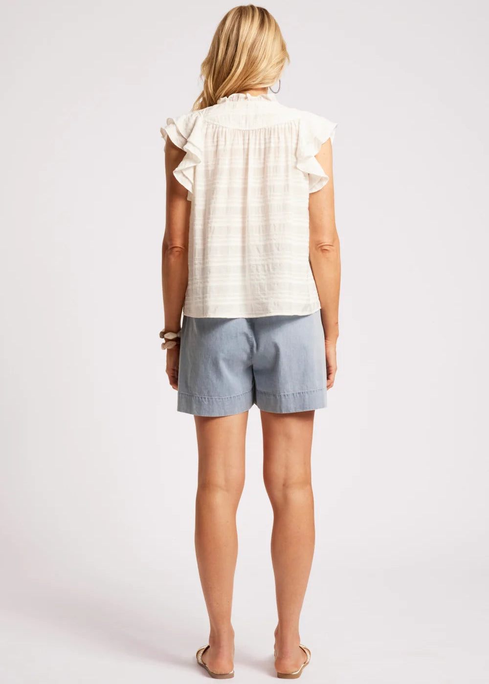 Eb & Ive Sovana Frill Tank White