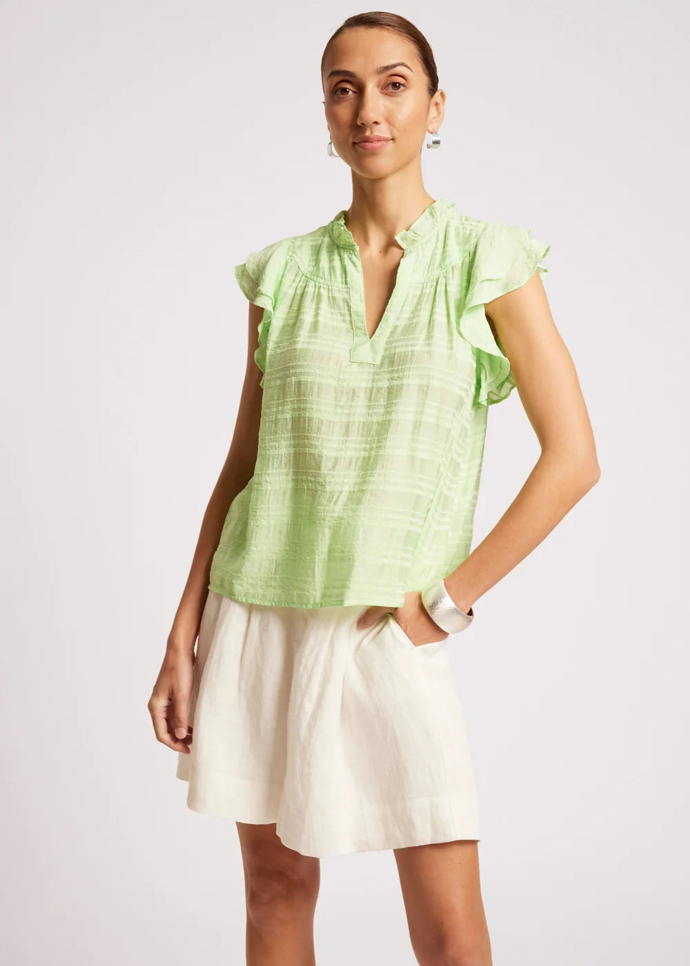 Eb & Ive Sovana Frill Tank Mint
