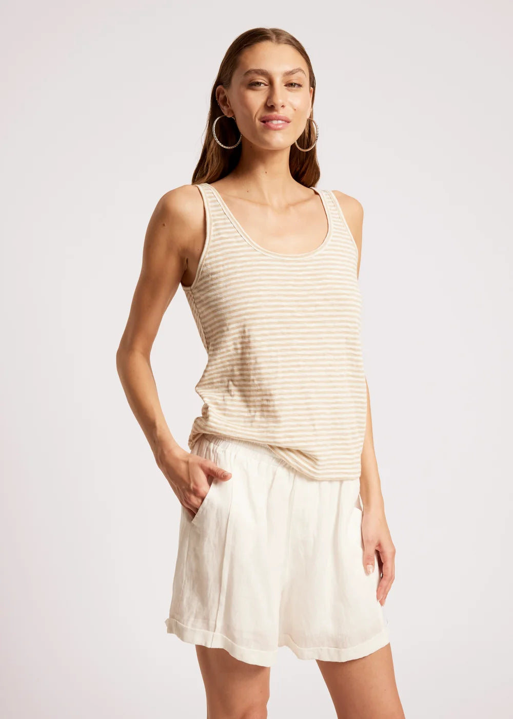 Eb & Ive Casa Tank Dune/White